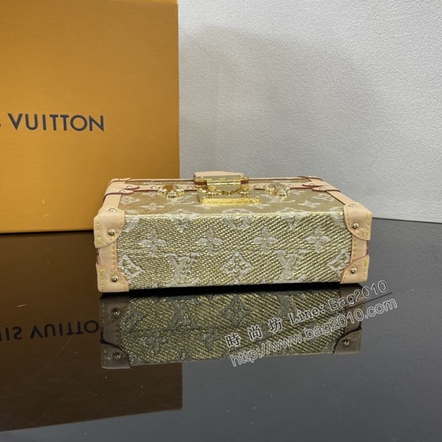 Lv路易威登2023專櫃新款Petit Malle手袋 LV帆布盒子包肩背斜挎包 M22282 ydh5237